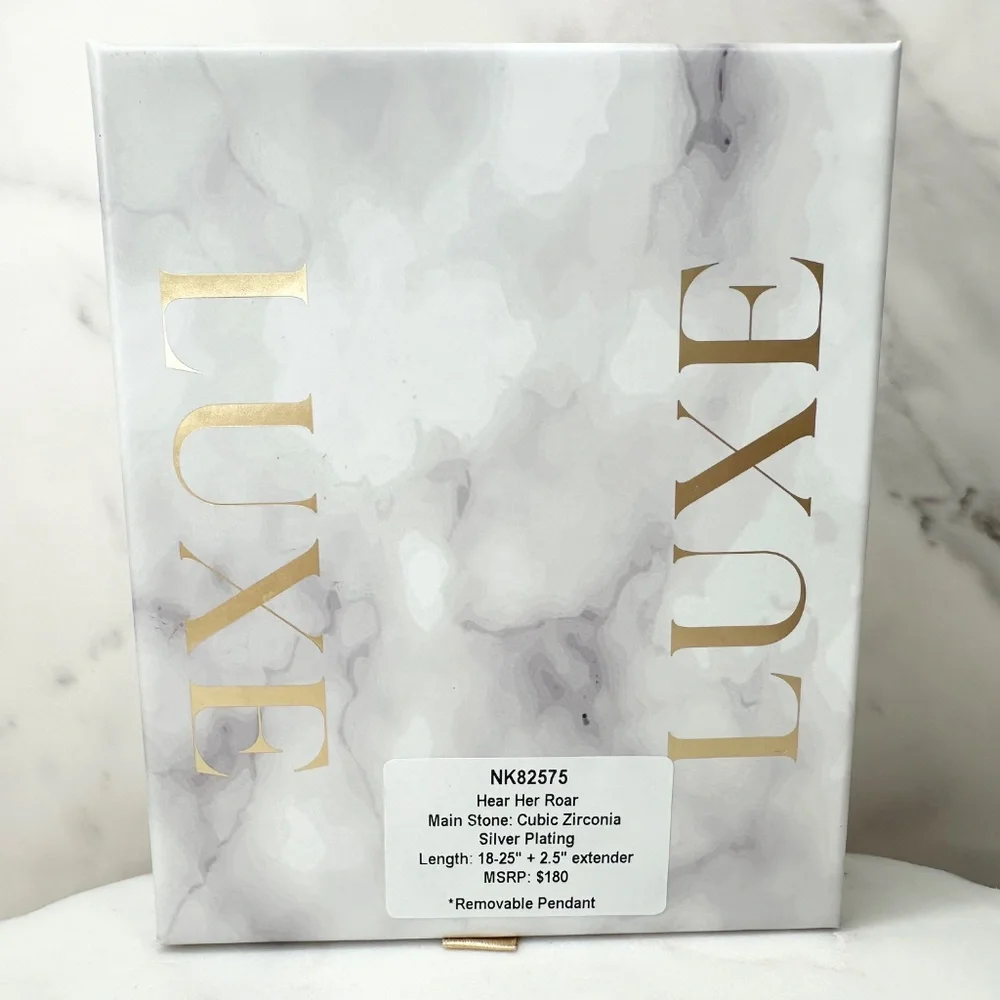 Bomb Party Luxe Layers Hear Her Roar NK82575 Silver Plating NWT